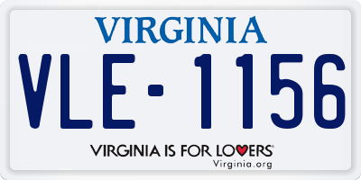 VA license plate VLE1156