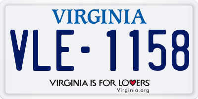 VA license plate VLE1158