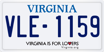 VA license plate VLE1159