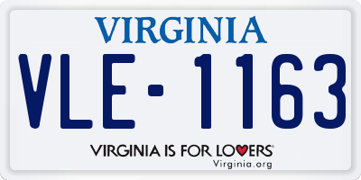 VA license plate VLE1163