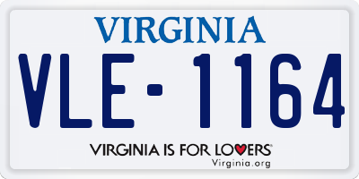 VA license plate VLE1164