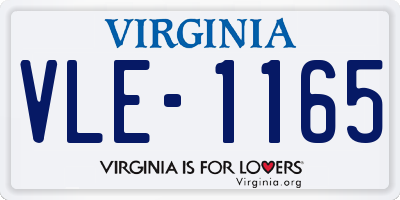 VA license plate VLE1165