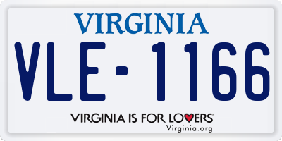 VA license plate VLE1166