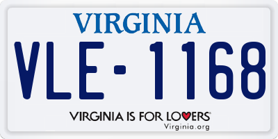 VA license plate VLE1168