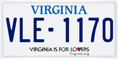 VA license plate VLE1170