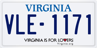 VA license plate VLE1171