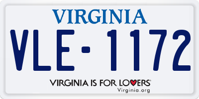 VA license plate VLE1172