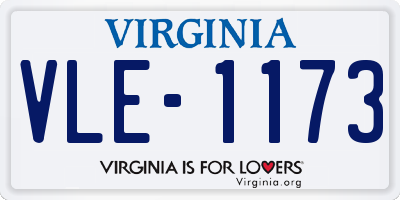 VA license plate VLE1173