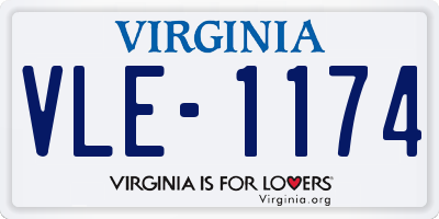 VA license plate VLE1174