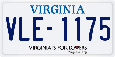 VA license plate VLE1175