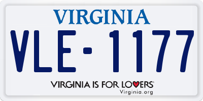 VA license plate VLE1177