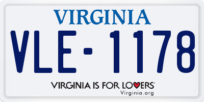 VA license plate VLE1178
