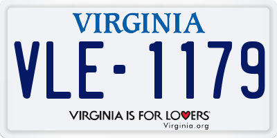 VA license plate VLE1179