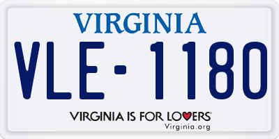 VA license plate VLE1180