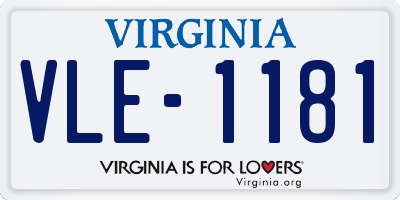 VA license plate VLE1181