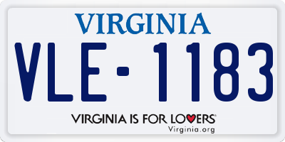 VA license plate VLE1183