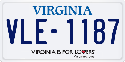 VA license plate VLE1187