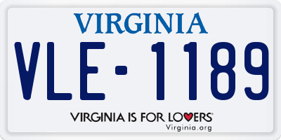 VA license plate VLE1189
