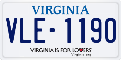 VA license plate VLE1190