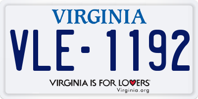 VA license plate VLE1192
