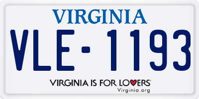 VA license plate VLE1193