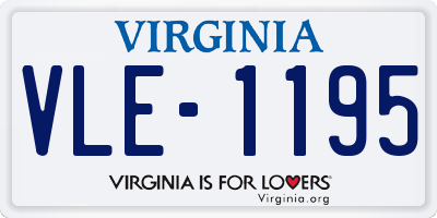 VA license plate VLE1195