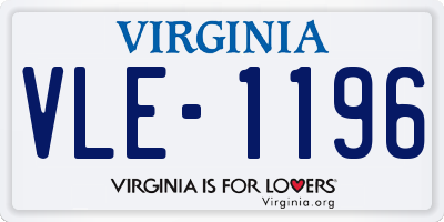 VA license plate VLE1196