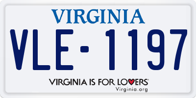 VA license plate VLE1197