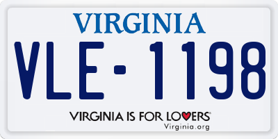 VA license plate VLE1198