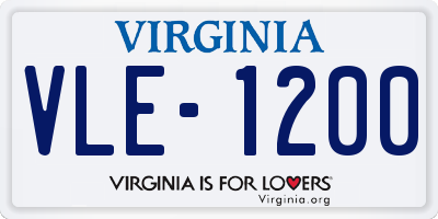 VA license plate VLE1200