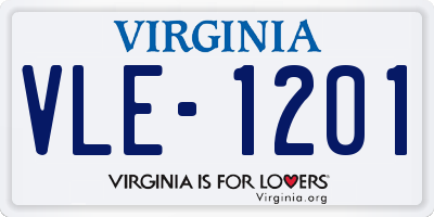 VA license plate VLE1201