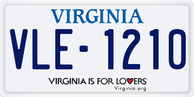 VA license plate VLE1210