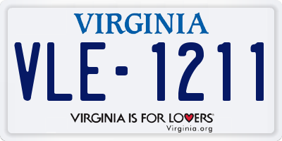 VA license plate VLE1211
