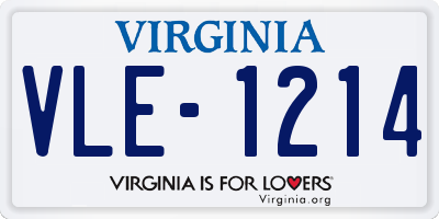 VA license plate VLE1214