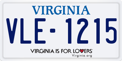 VA license plate VLE1215