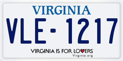 VA license plate VLE1217