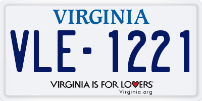 VA license plate VLE1221