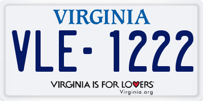VA license plate VLE1222