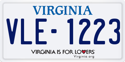 VA license plate VLE1223