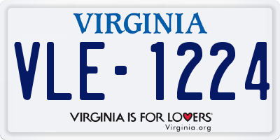 VA license plate VLE1224