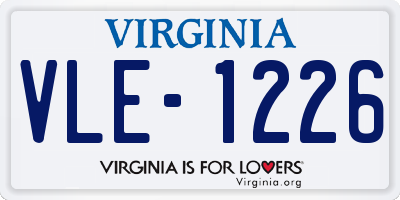 VA license plate VLE1226