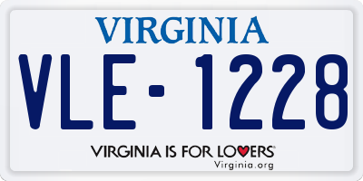 VA license plate VLE1228