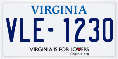 VA license plate VLE1230