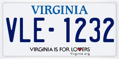 VA license plate VLE1232