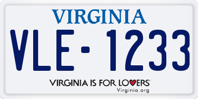 VA license plate VLE1233