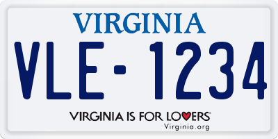 VA license plate VLE1234