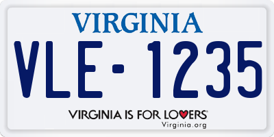 VA license plate VLE1235