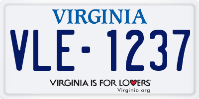 VA license plate VLE1237