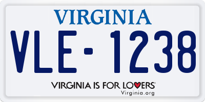 VA license plate VLE1238