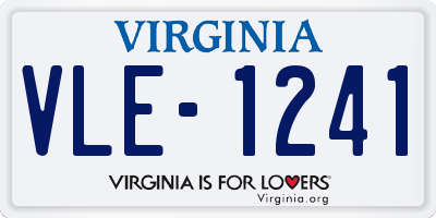 VA license plate VLE1241